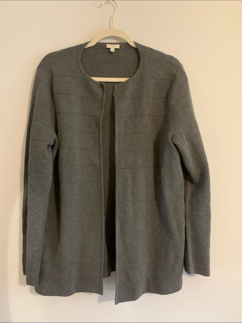 TALBOTS Charcoal Open Cardigan 100% Cotton